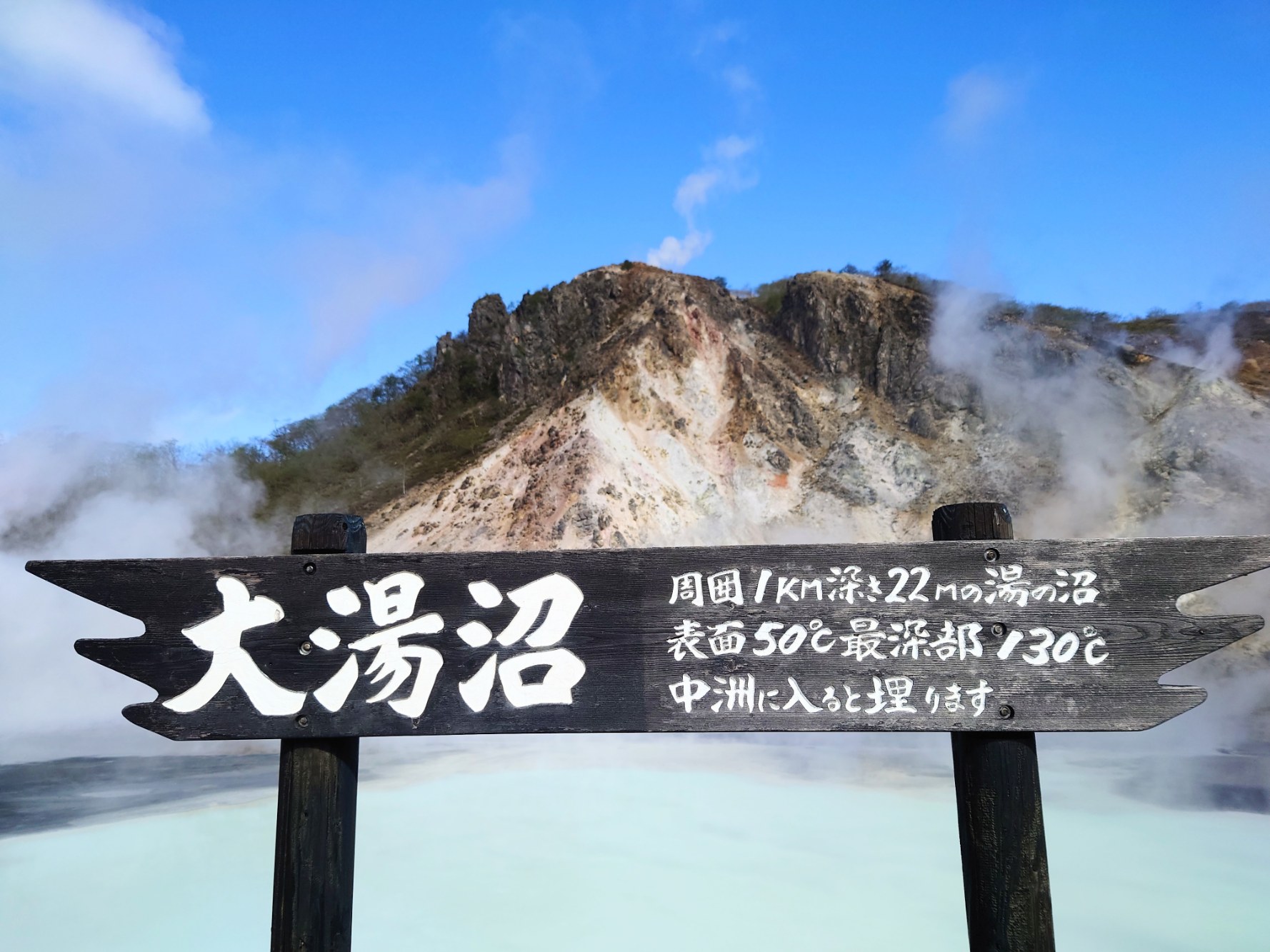 大湯沼の看板